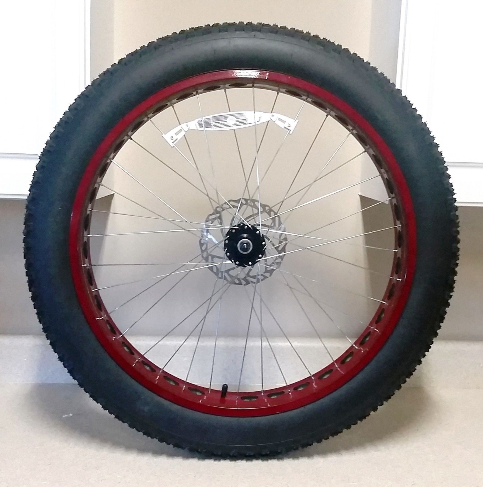 Mongoose Malus Fat Tire Bicycle Front Wheel/Tire Assembly, Red, 26 x 4.