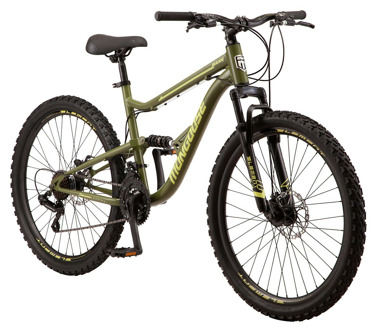 Mongoose Bash Suspension mountain bike, 21 speeds, 26-inch wheels